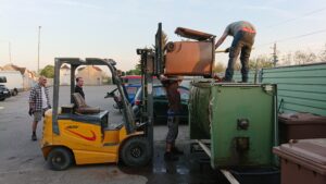 entleerung der container